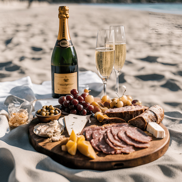 Charcuterie with champagne